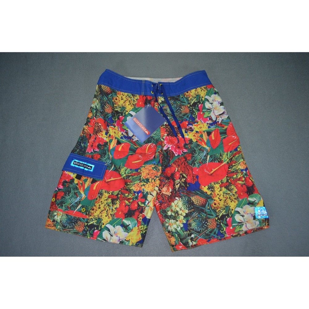 Vintage New Deadstock Quicksilver Men's Board Shorts Size 30 Swim Surf Beach